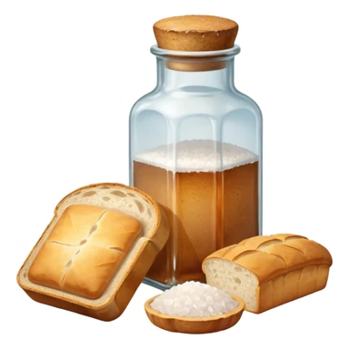 a one victorian bottle of salt and a loaf of bread sticker