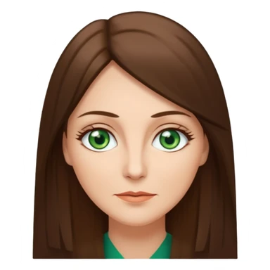 pretty middle age woman with green eyes and long straight ash-brown hair  sticker