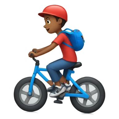 kid with red shirt and blue short riding a bike sticker