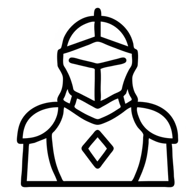 white knight, full armor, shining, heroic, fantasy, icon style, clean lines sticker