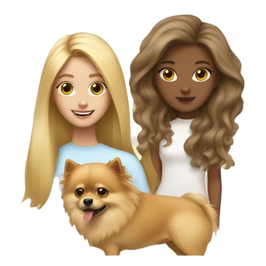 blonde girl and a pomeranian sticker