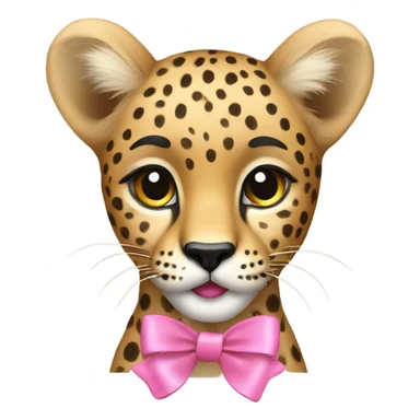 cheetah with pink bow sticker