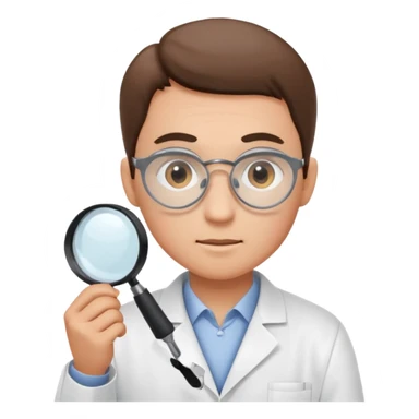 worker with magnifying glasses sticker