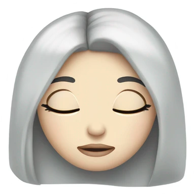 pale girl with long black hair sleeping  sticker