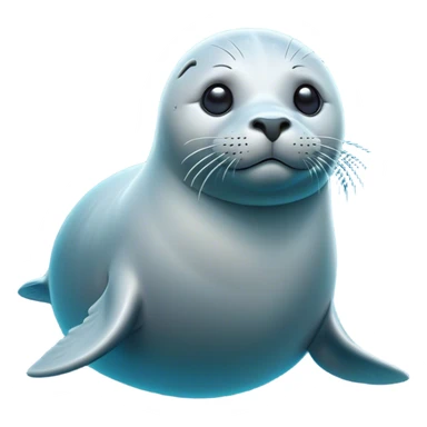 Cinematic Noble Seal Portrait Emoji, Poised and refined, with a sleek, streamlined body adorned in smooth, glossy hues and deep, soulful eyes, Simplified yet sharp and sophisticated features, highly detailed, glowing with a soft, aquatic glow, high shine, intelligent and graceful, stylized with an air of maritime elegance, focused and alert, soft glowing outline, capturing the essence of a watchful ocean guardian that feels as though it could glide out of the screen with effortless authority! sticker