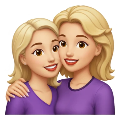 2 light skinned women kissing sticker