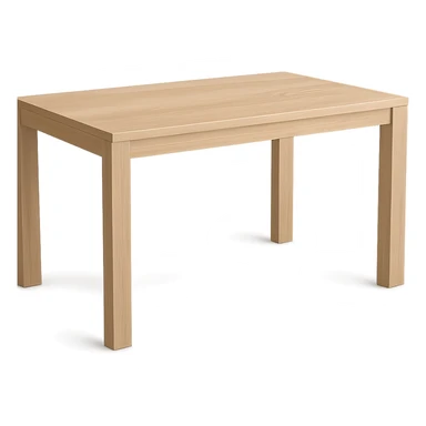 rectangle wooden table, modern style, light wood, no background sticker