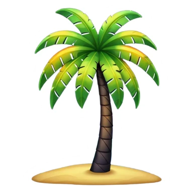 Palmera de negro con un arcoiris de fondo en la noche sticker