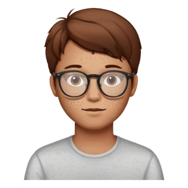 My boyfriend, brown hair, glasses, freckles, cute as a cat sticker