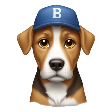 Dog with cap sticker