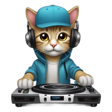 Dj kitten sticker