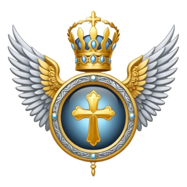 holy saint emblem with silver or white wings  sticker