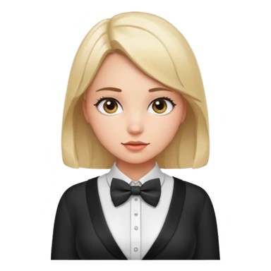 Fat girl with big boobs and white unbutton shirt and bow tie  sticker