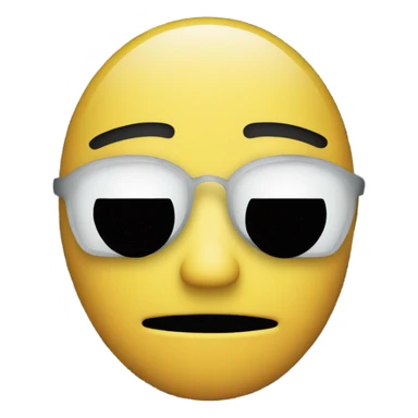 An emoji-style image of a sad face holding a smiling mask in front of it. The background is black. sticker