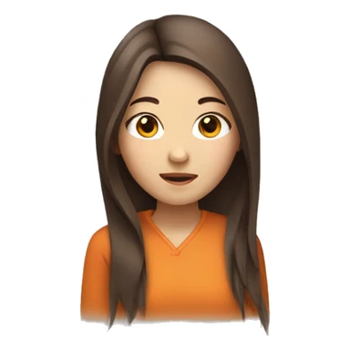 asian girl with brown/orange hair sticker