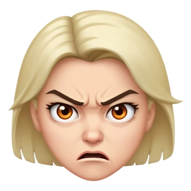 very angry woman staring to the side sticker