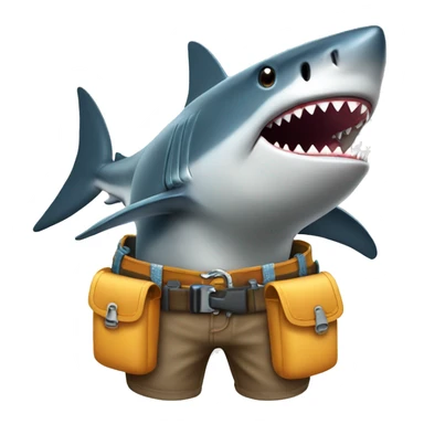 Shark wearing tool belt sticker