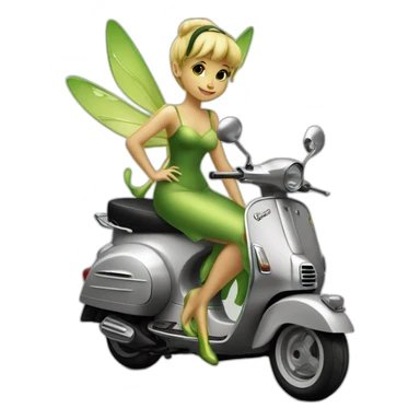 vespa black and tinkerbell sticker