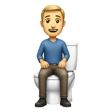 Man on toilet sticker