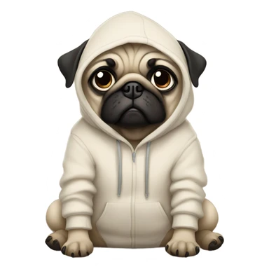 Pug with hoodie sticker