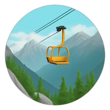 mountain chair lift sticker