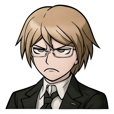 Danganronpa style emoji of unhappy Byakuya Togami sticker