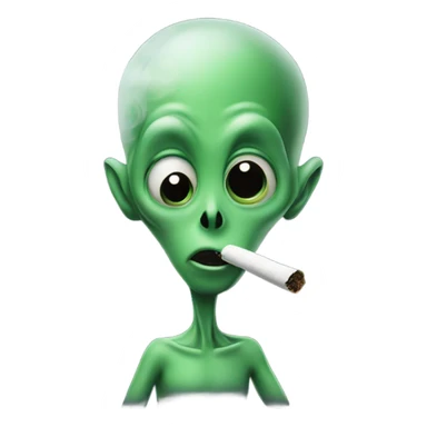 alien smoking a joint sticker