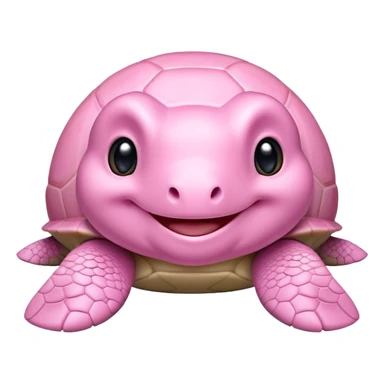 light pink turtle with cute smile sticker