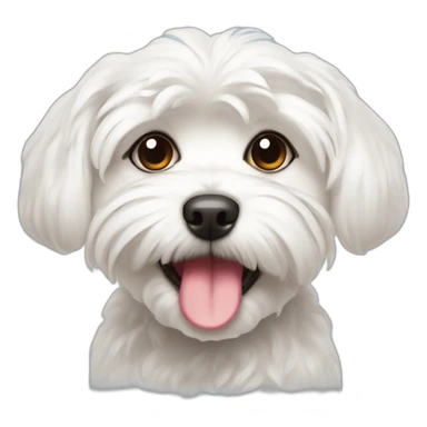 a cute maltese with her tongue out sticker