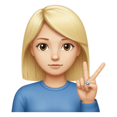 Create a blonde straight haired girl with a middle finger  sticker
