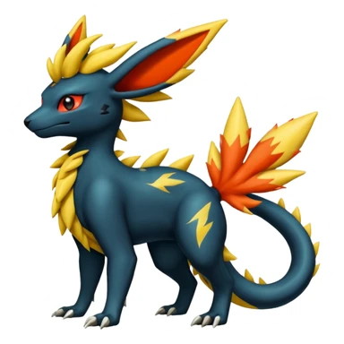 Flareon-Salandit-Electrike-Zeraora-Fakémon-hybrid-creature (full body)  sticker