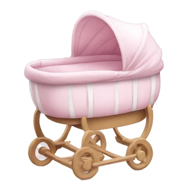 Pink and white baby bassinet  sticker