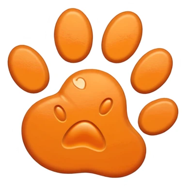 a pastel orange pawprint sticker