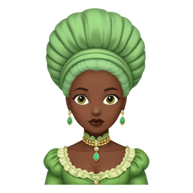 marie Antoinette green fashion dark skinned woman sticker