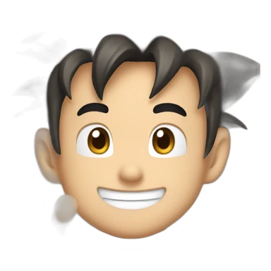 smiling goku waving goodbye sticker