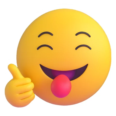 3D smiley emoji, round shape, blowing a kiss face, with the text "puszi" sticker