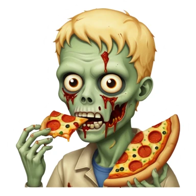 zombie eating pizza slice sticker