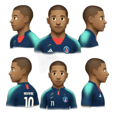 Vue sur Mbappe dans son dos écrit Mbappe 10 sticker