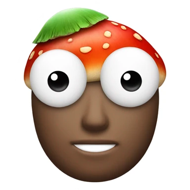 face with a red mushroom on the head sticker