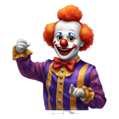 Clown pointing at mirror sticker