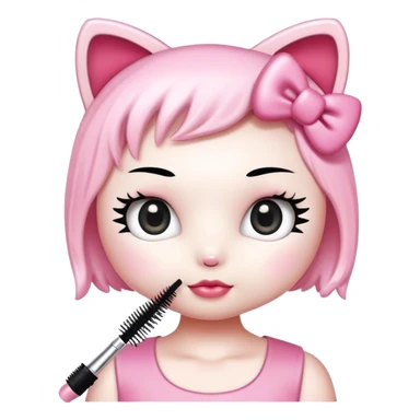  hello Kitty with an eyelash mascara spoolie sticker