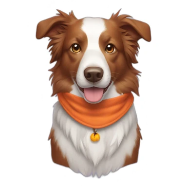 red border collie wearing a halloween costume sticker