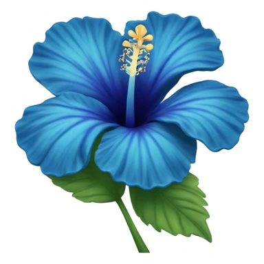 blue hibiscus flower with shades of blue  sticker