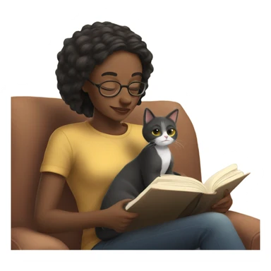 Reading with my cat sticker