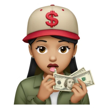 Sad lip bite money thug SnapBack  sticker