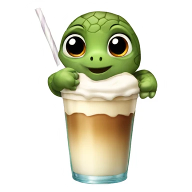 A turtle drinking a milkshake  sticker