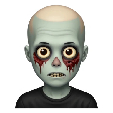 zombie boy black hair e cabelo curto quase careca sticker