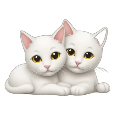 two cats cuddling sticker