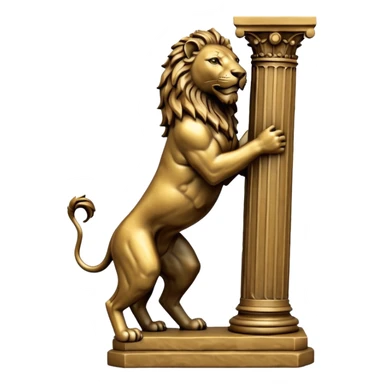 leone che regge una colonna (scultura) sticker