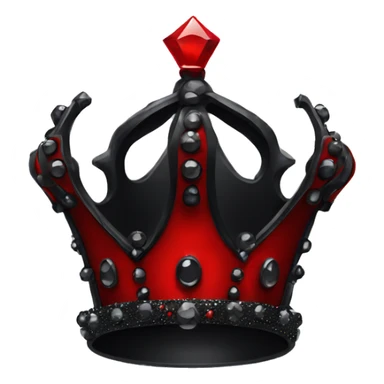 red and black gothic glittery crown sticker